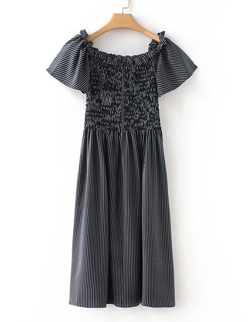 Fashion Black Stripe Pattern Decorated Dress