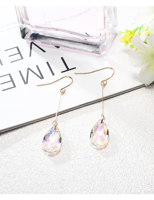 Fashion Gold Color Water Drop Shape Decorated Earrings