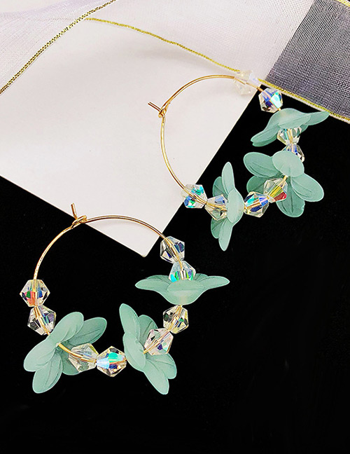 fashion Green Flower Shape Decorated Earrings