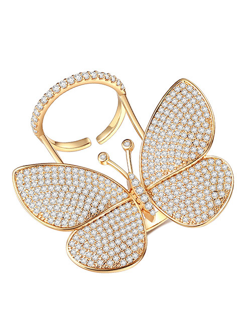Fashion Gold Color Butterfly Shape Decorated Ring
