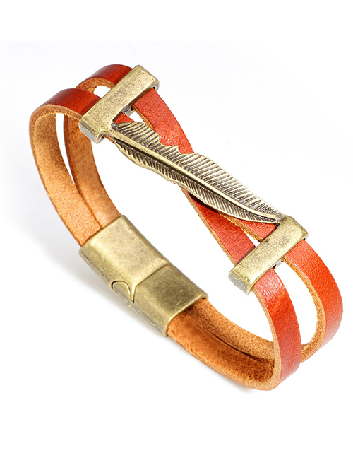 Vintage Orange Double Layer Design Bracelet