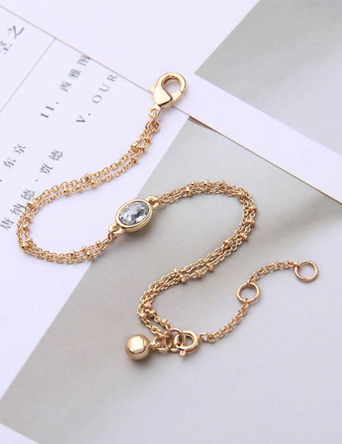 Fashion Gold Color Oval Shape Decorated Bracelet