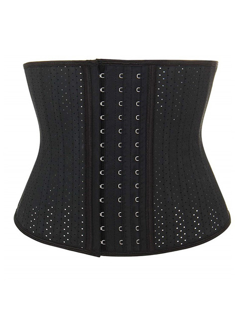 Fashion Black Hollow Out Design Decorated Corset