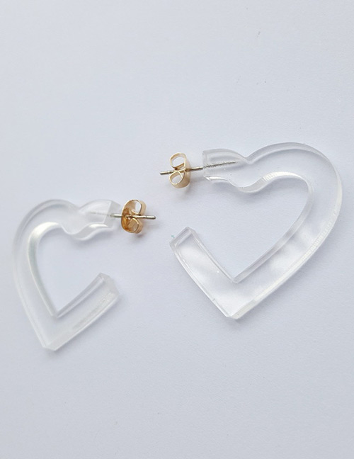 Fashion Transparent Heart Shape Decorated Earrings