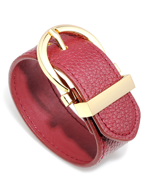 Elegant Red Pure Color Design Width Bracelet