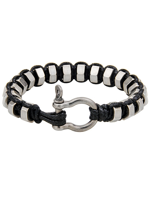 Fashion Black Circular Rings Decorated Bracelet