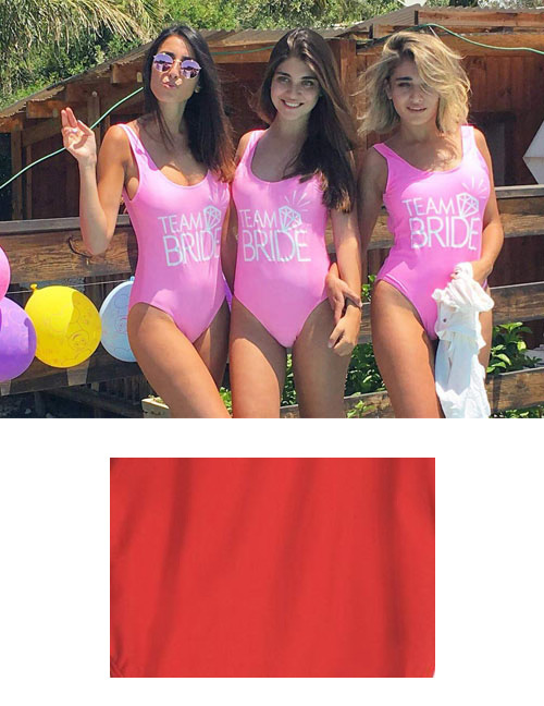 Sexy Red Letter Pattern Design One-piece Bikini