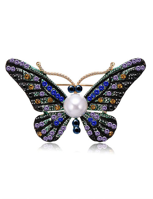 Fashion Multi-color Butterfly Shape Design Brooch