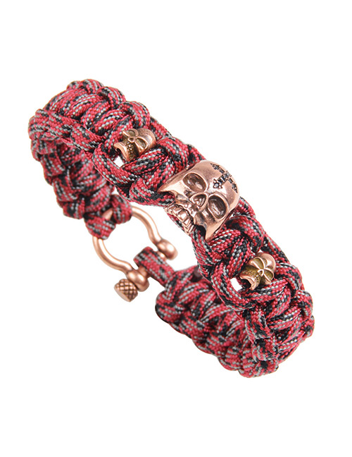 Trendy Red Skulls Shape Decorated Bracelet