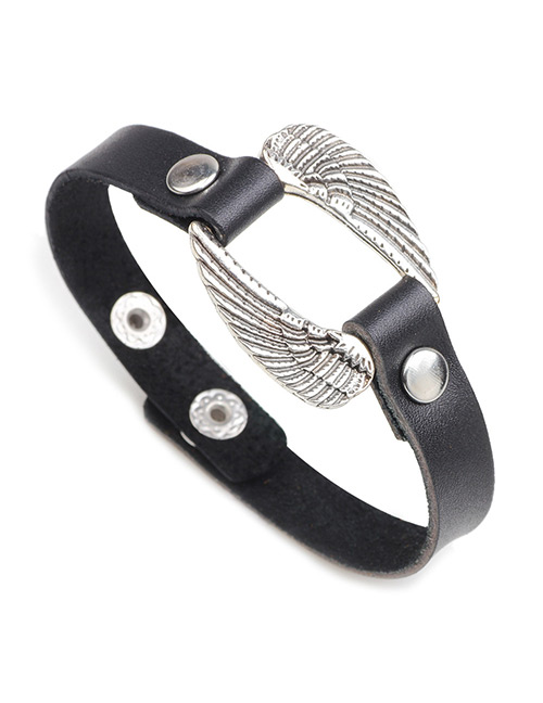 Trendy Black Wings Shape Decorated Simple Bracelet