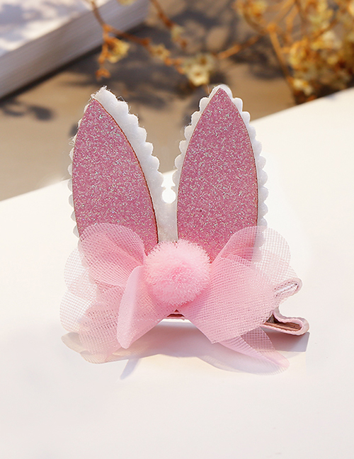 Lovely Pink Rabbit Ears Shape Design Child Hair Clip(1pc)