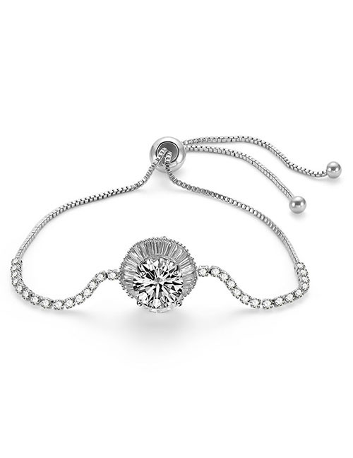 Fashion Silver Color Round Shape Decorated Simple Bracelet