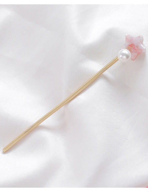 Sweet Pink Pearl&star Shape Decorated Hairpin