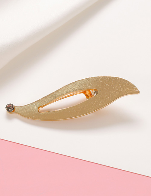 Sweet Gold Color Leaf Shape Decorated Hair Clip(1pc)