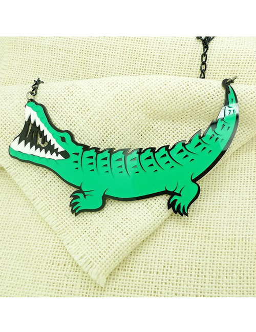 Fashion Green Crocodile Shape Decorated Necklace