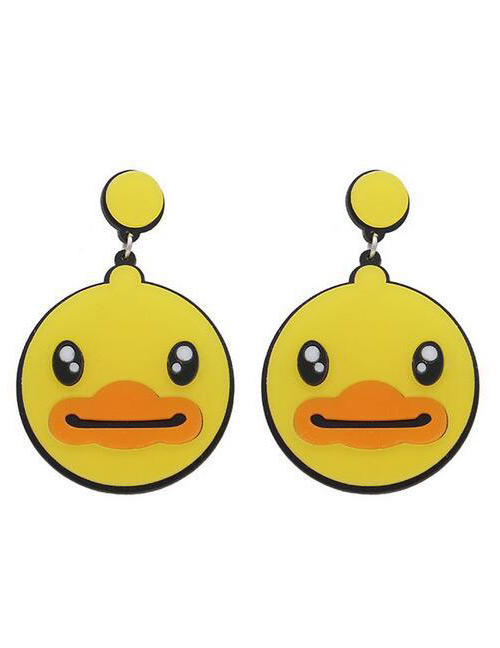 Fashion Yellow Ducks Shape Design Simple Earrings