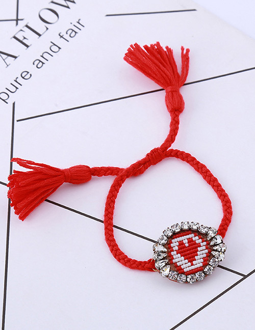 Fashion Red Heart Pattern Decorated Bracelet