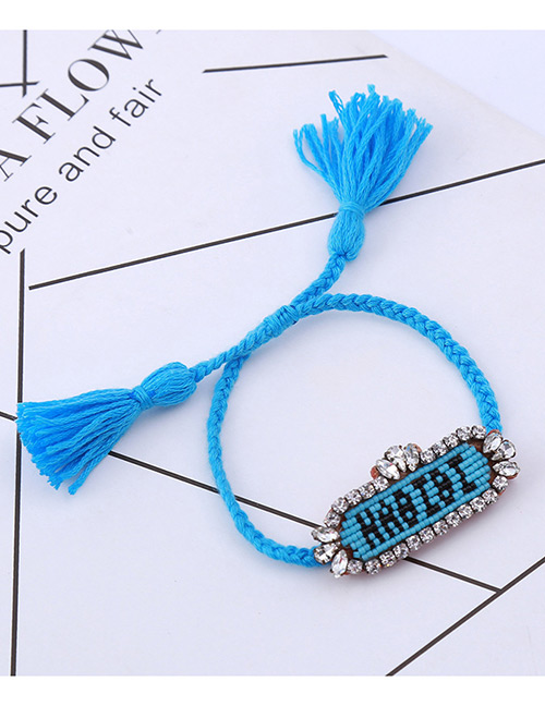 Fashion Blue Letter Pattern Decorated Bracelet