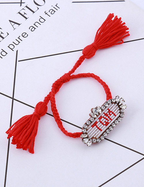 Fashion Red Letter Pattern Decorated Bracelet