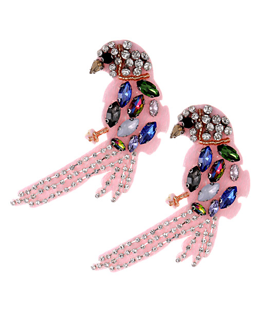 Fashion Pink Bird Shape Decorated Earrings