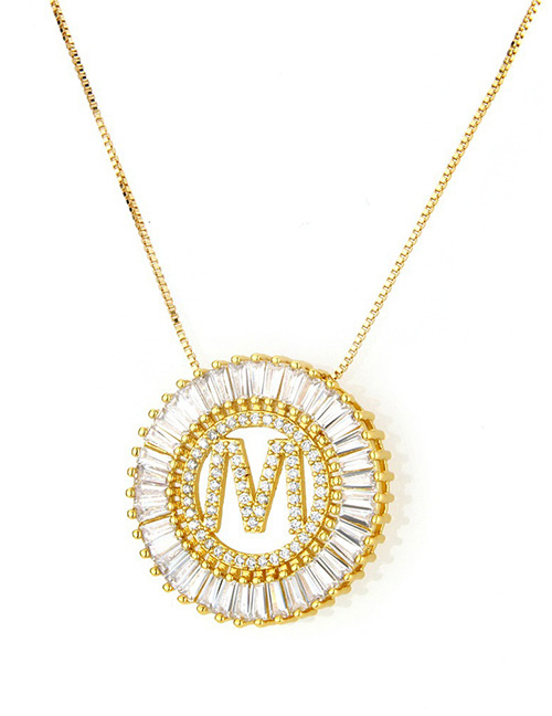 Fashion Gold Color M Letter Shape Decorated Necklace