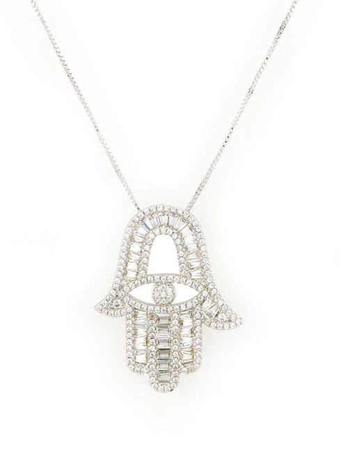 Fashion Silver Color Plum Shape Decorated Necklace