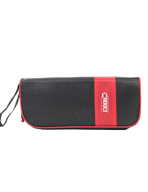 Fashion Red+black Color-matching Decorated Storage Bag(7pcs)