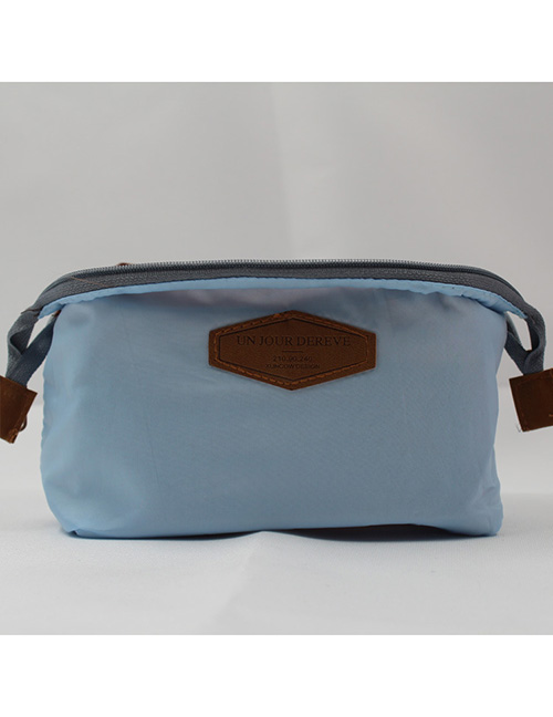 Fashion Blue Letter Pattern Decorated Storage Bag