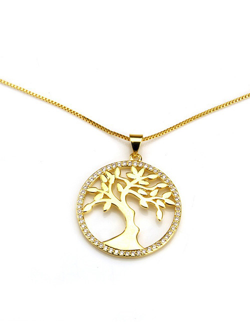 Fashion Gold Color Tree Shape Decorated Necklace