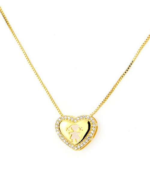 Fashion Gold Color Diamond Decorated Necklace