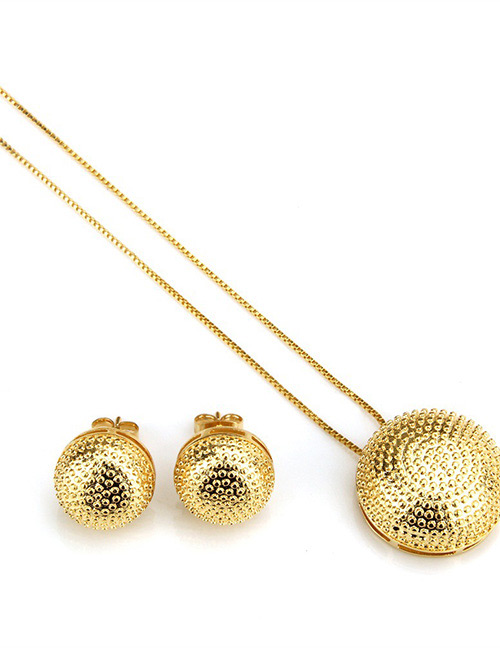 Fashion Gold Color Round Shape Decorated Jewelry Set
