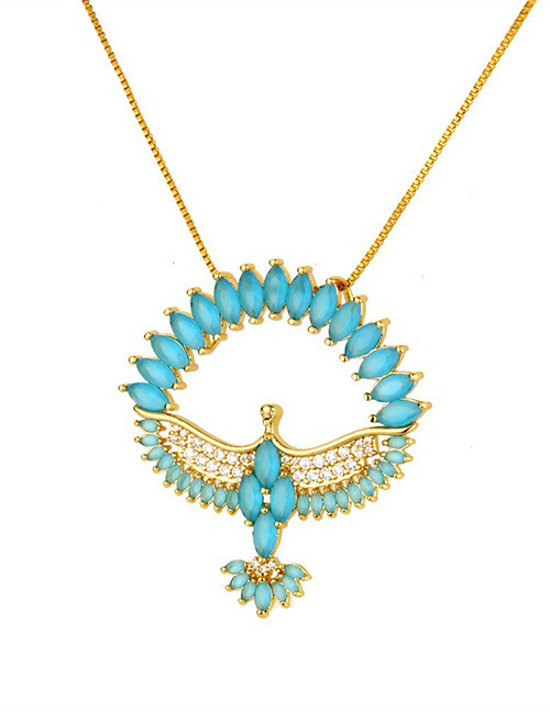 Fashion Blue Bird Shape Decorated Necklace