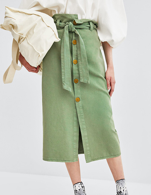 Fashion Green Bowknot Shape Decorated Dress