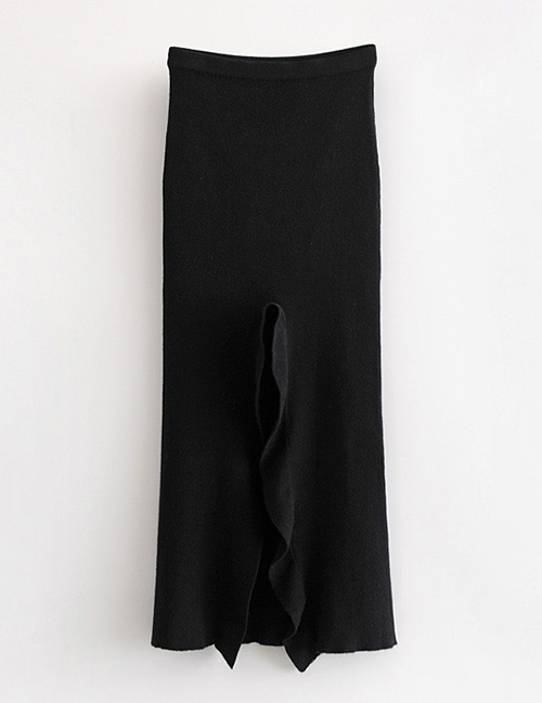 Fashion Black Pure Color Decorated Dress
