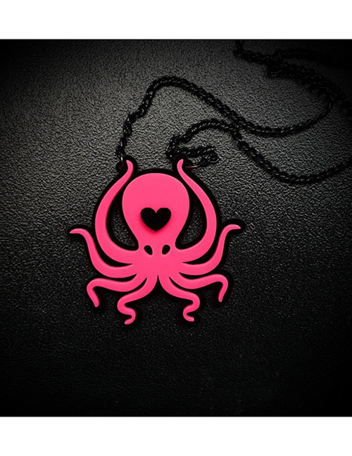 Fashion Plum Red Octopus Shape Decorated Neckalce