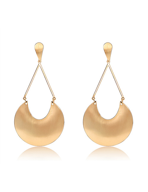 Elegant Gold Color Moon Shape Design Pure Color Earrings