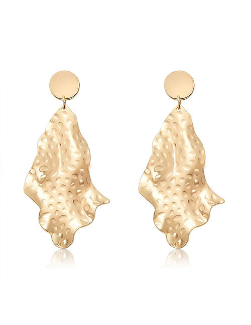 Elegant Gold Color Irregular Shape Design Pure Color Earrings