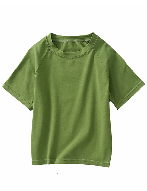 Fashion Green Raglan Sleeve Crew Neck T-shirt:Asujewelry.com