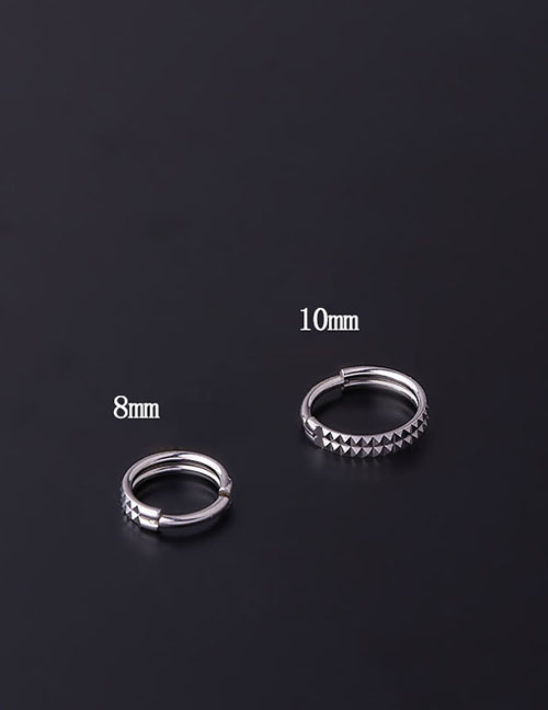 Fashion Silver Stainless Steel Double Row Piercing Nose Ring