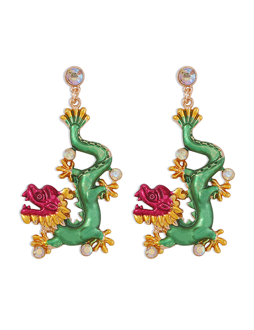 Fashion Dragon Contrasting Color Dripping Dragon Earrings