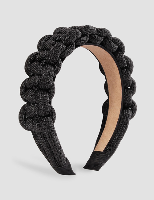 Fashion Black Hemp Rope Braided Wide Brim Headband