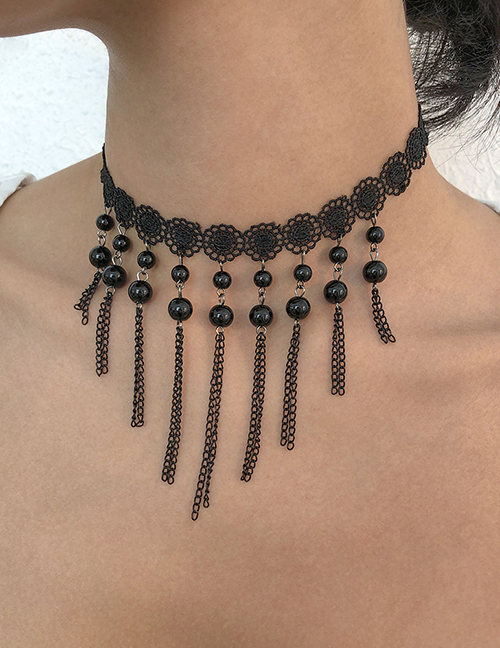 Fashion 1# Halloween Lace Tassel Necklace