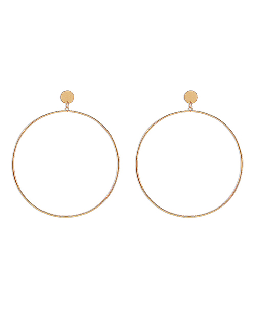 Fashion Gold Color Metal Geometric Big Ring Earrings