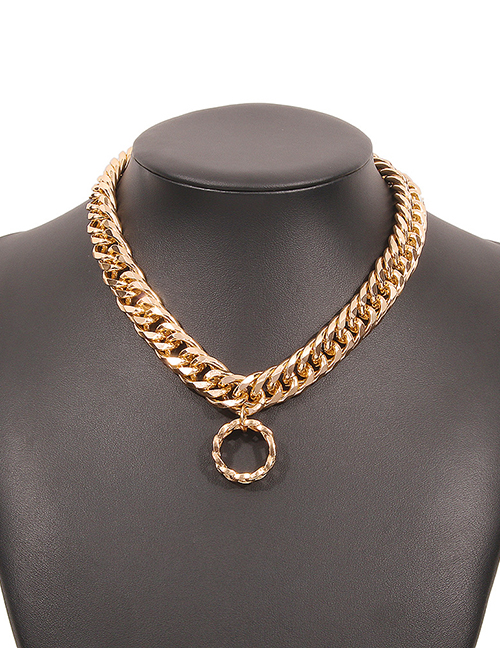 Fashion Gold Color Alloy Geometric Chain Circle Necklace