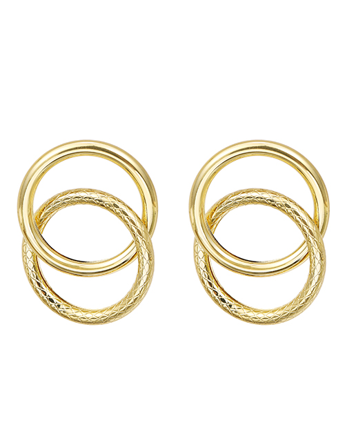 Fashion Gold Alloy Geometric Ring Ear Studs