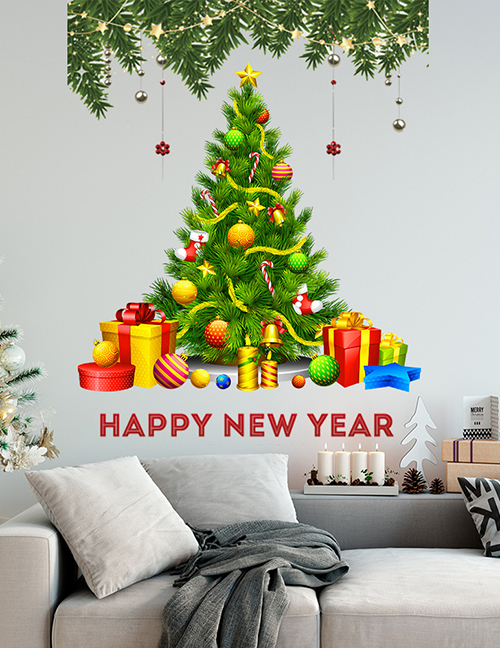 Fashion 30*90cm In Bag Packaging Christmas Tree Glass Wall Stickers