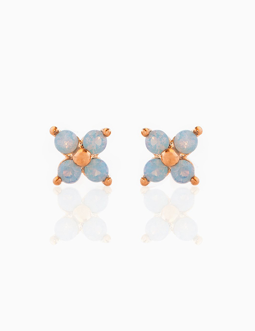 Fashion Rose Gold Gold-plated Copper Flower Earrings
