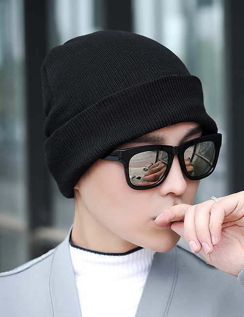 Fashion Black Curled Woolen Hat