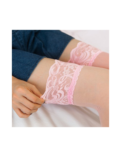 Fashion Pink Sheer Lace Stockings