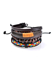 Fashion Multi-color Bead Decorated Multi-layer Simple Bracelet